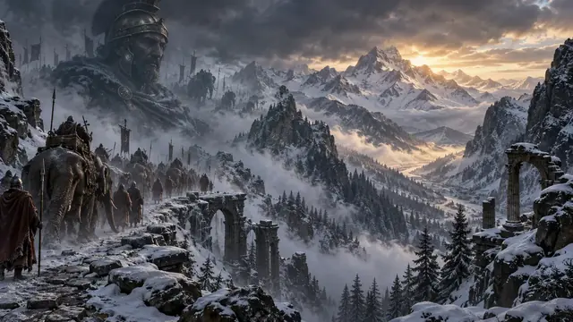 A frozen pass through the Alps